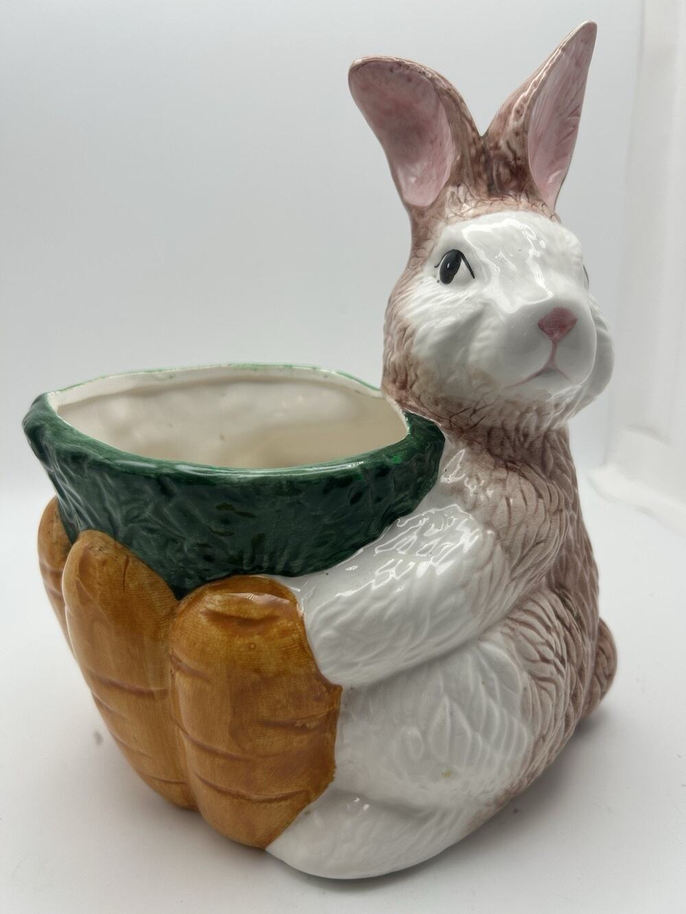 Vintage Bunny Planter Or Candy Dish.